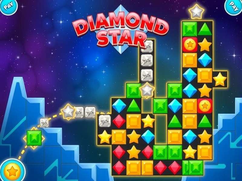 Diamond Chase Star game screenshot showing colorful puzzle levels
